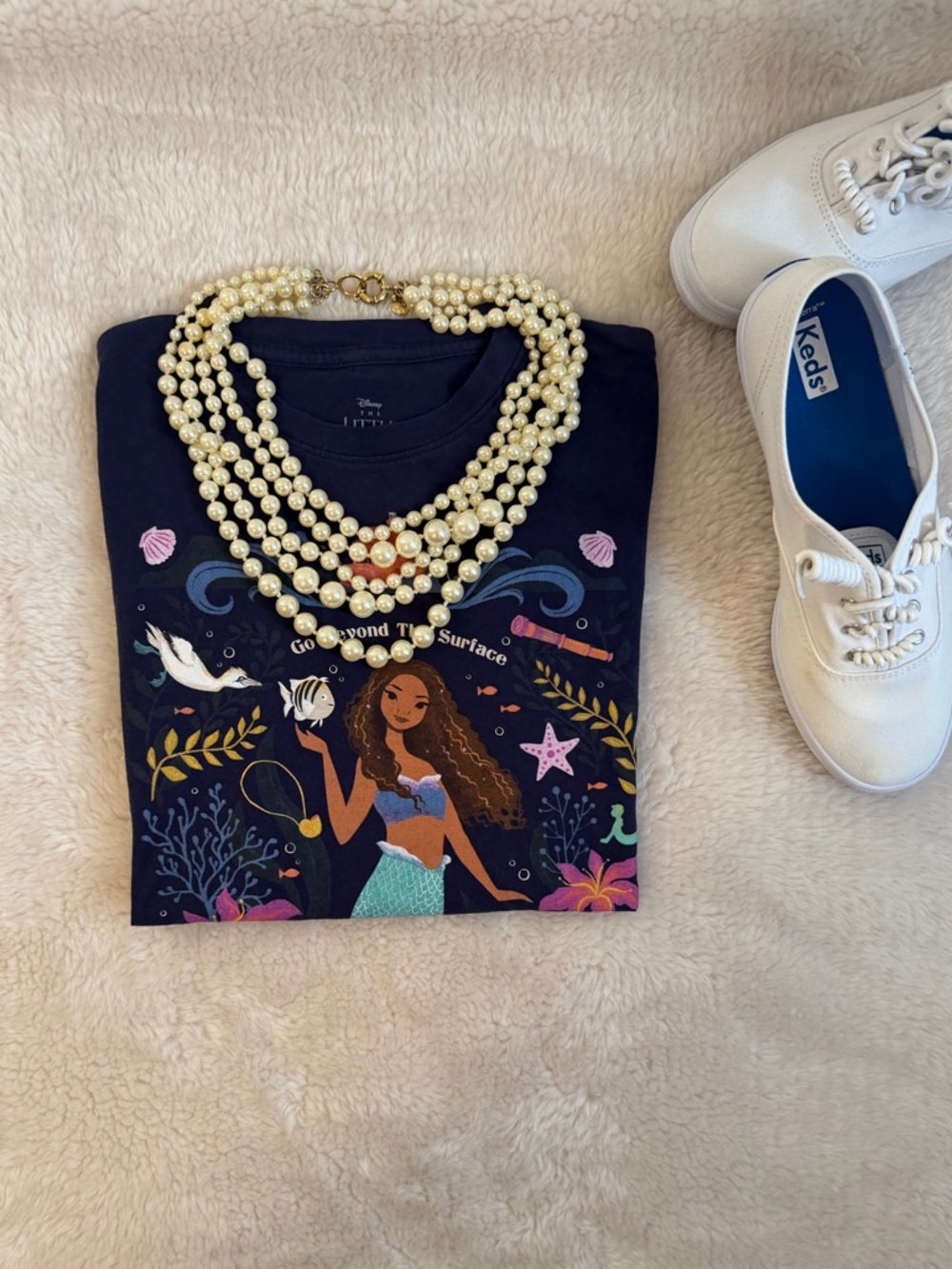 Disney Navy Mermaid Graphic Tee - 'Go Beyond The Surface' - Picture 5 of 6